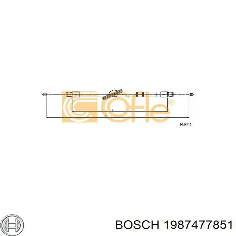 Купити 1987477851 Bosch Трос ручного гальма передній