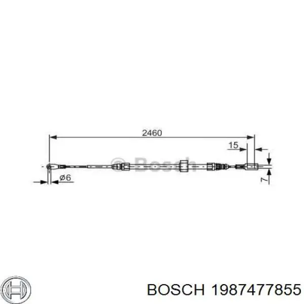 Купити 1987477855 Bosch Трос ручного гальма передній