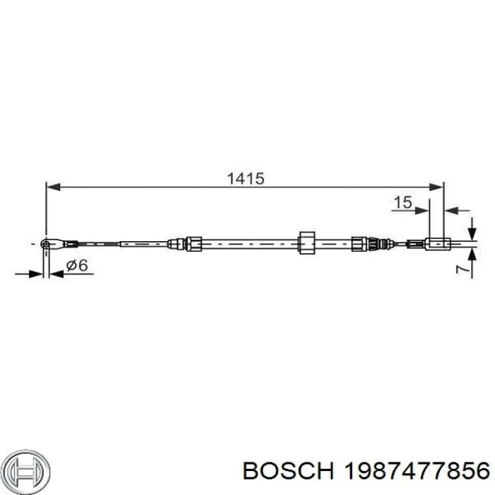 1987477856 Bosch трос ручного гальма передній