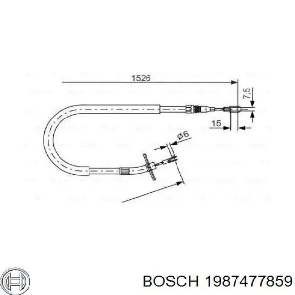 1987477859 Bosch трос ручного гальма задній, правий