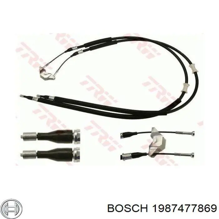 Купити 1987477869 Bosch Трос ручного гальма задній, правий/лівий