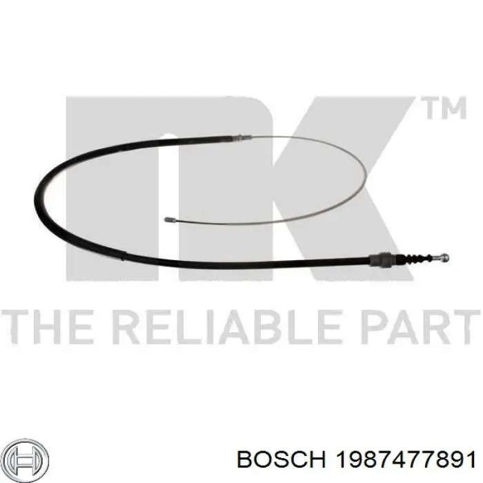 1987477891 Bosch Трос ручного гальма задній, правий/лівий