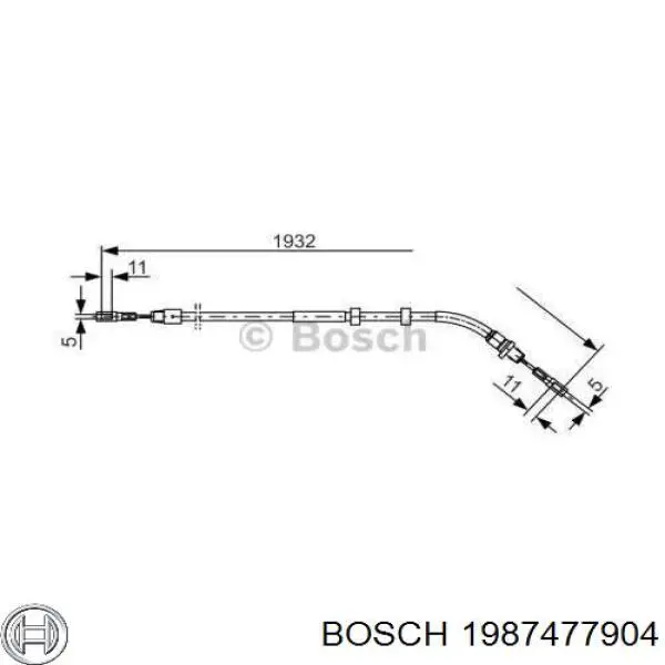Трос стоянкового гальма задній правий Bosch 1987477904 ціна, від 20.47 USD