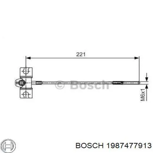1987477913 Bosch Трос ручного гальма передній