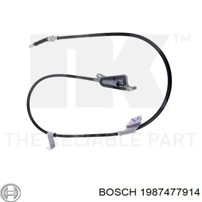 1987477914 Bosch трос ручного гальма задній, правий