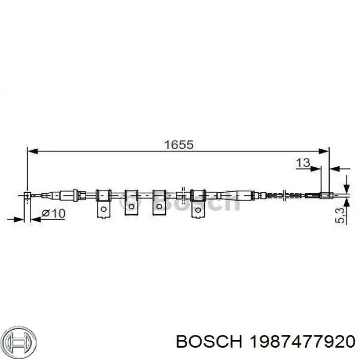 1987477920 Bosch трос ручного гальма задній, лівий