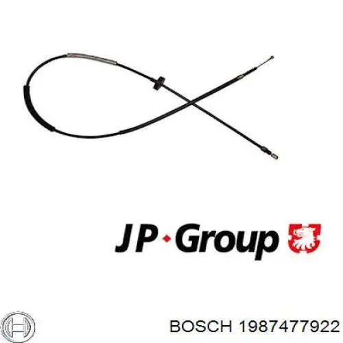 Купити 1987477922 Bosch Трос ручного гальма задній, лівий