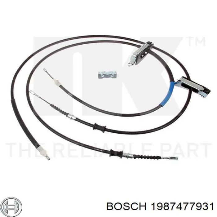 1987477931 Bosch трос ручного гальма задній, правий/лівий