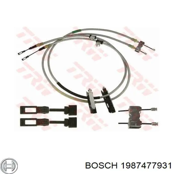 Купити 1987477931 Bosch Трос ручного гальма задній, правий/лівий