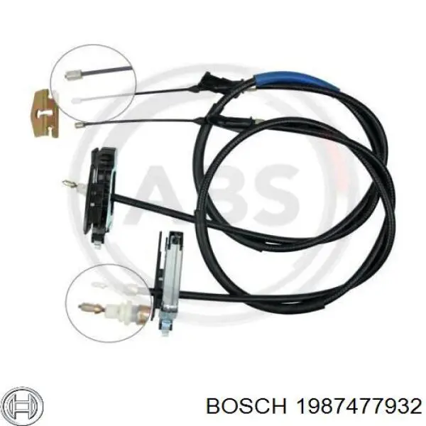 Купити 1987477932 Bosch Трос ручного гальма задній, правий/лівий