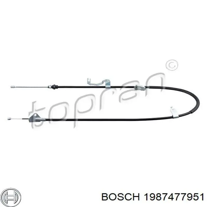 Трос ручника задній правий Bosch 1987477951