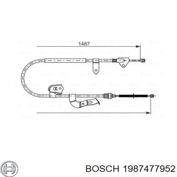 1987477952 Bosch трос ручного гальма задній, лівий