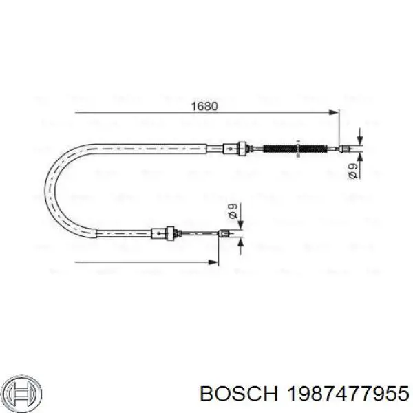 Трос ручного гальма задній, правий/лівий Bosch 1987477955 ціна, від 9.42 USD