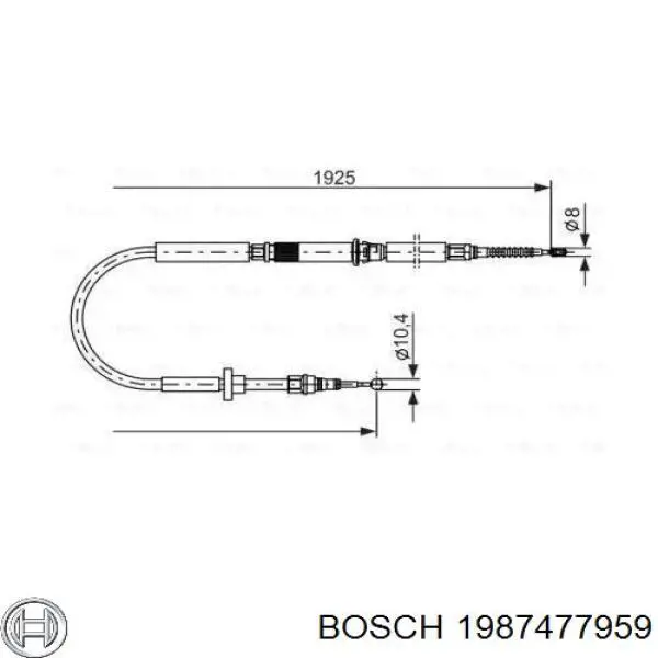 Трос ручного гальма задній, правий/лівий 1987477959 Bosch
