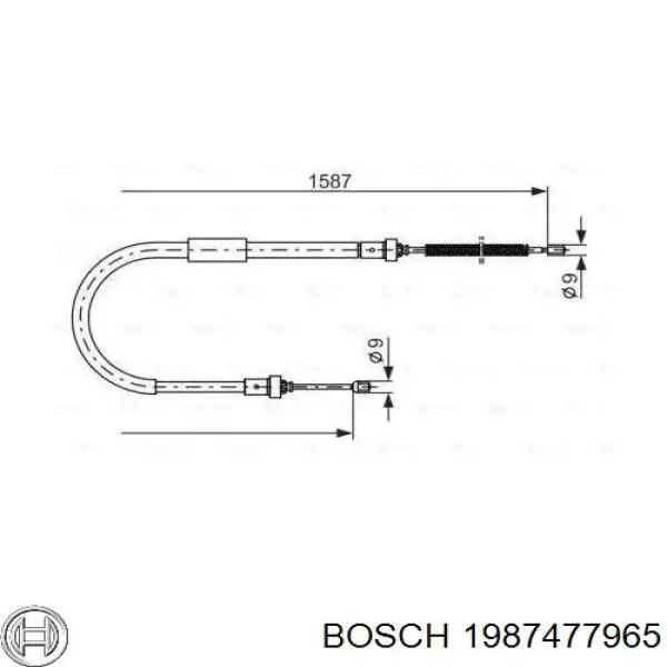 Трос стоянкового гальма задній правий Bosch 1987477965 ціна, від 12.10 USD