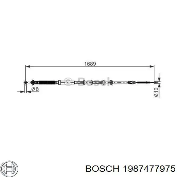 Трос стоянкового гальма задній правий Bosch 1987477975 ціна, від 14.02 USD