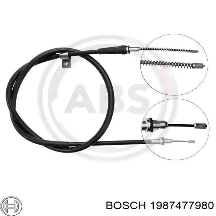 Купити 1987477980 Bosch Трос ручного гальма задній, правий