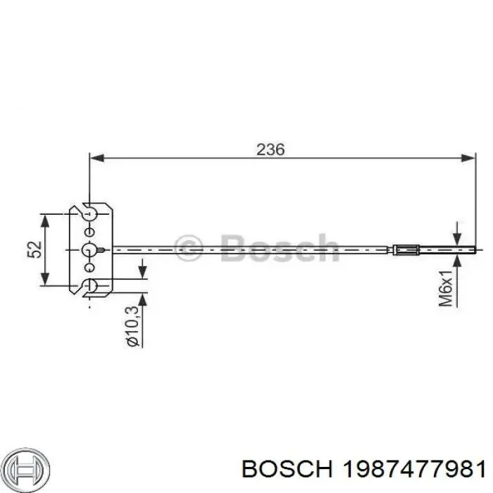1987477981 Bosch Трос ручника задній лівий