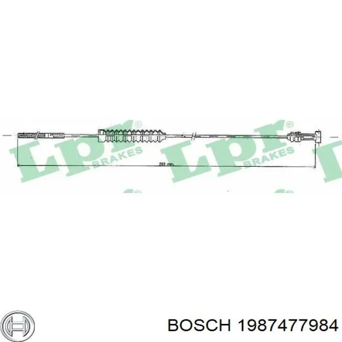1987477984 Bosch Трос ручного гальма передній