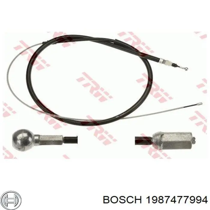 1987477994 Bosch трос ручного гальма задній, правий/лівий
