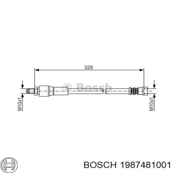 Гнучка гальмівна трубка задня Bosch 1987481001