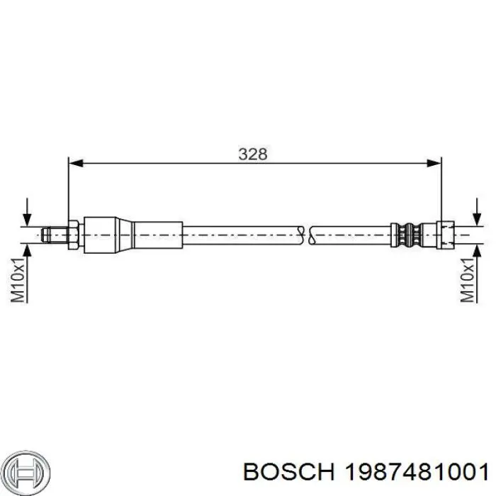 1987481001 Bosch шланг гальмівний задній