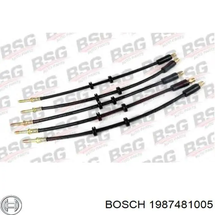 Шланг гальмівний передній Bosch 1987481005 ціна, від 7.98 USD
