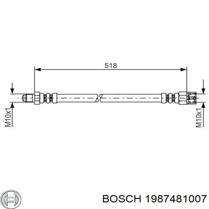 Шланг гальмівний задній 1987481007 Bosch
