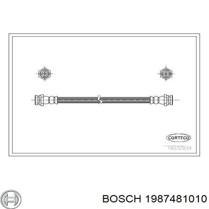 Шланг гальмівний передній Bosch 1987481010 ціна, від 8.66 USD