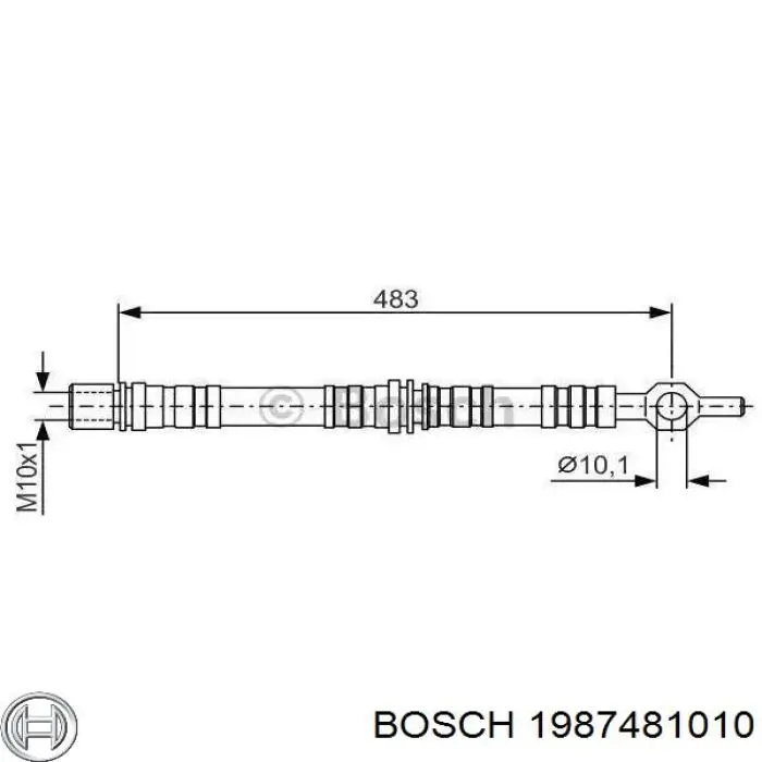 Купити 1987481010 Bosch Гальмівні шланги передні