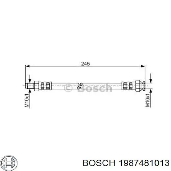 Шланг гальмівний передній Bosch 1987481013 ціна, від 7.35 USD
