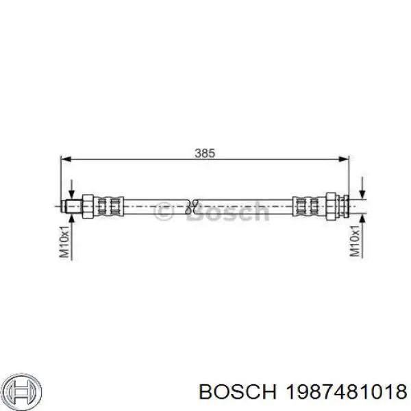 1987481018 Bosch шланг гальмівний задній, лівий