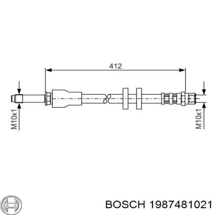 Купити 1987481021 Bosch Гальмівні шланги передні