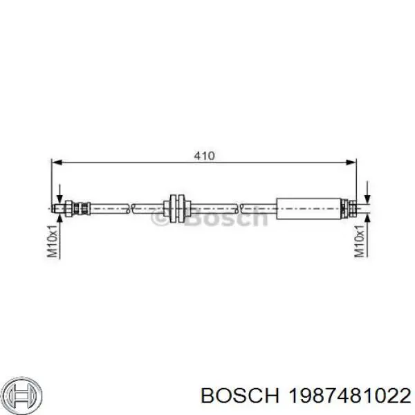 Шланг гальмівний задній 1987481022 Bosch