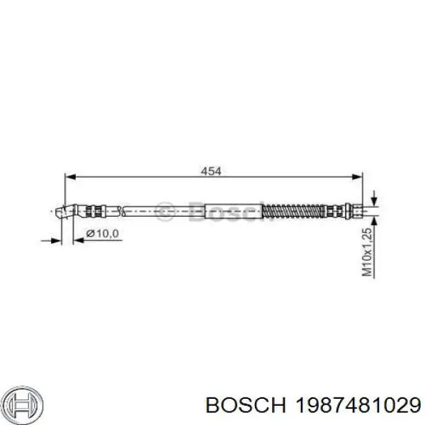 Шланг гальмівний передній Bosch 1987481029 ціна, від 6.68 USD
