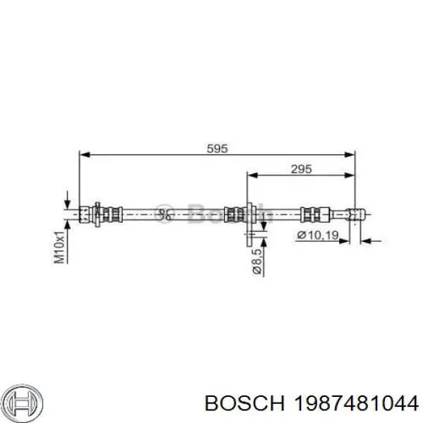 Шланг гальмівний передній, правий 1987481044 Bosch