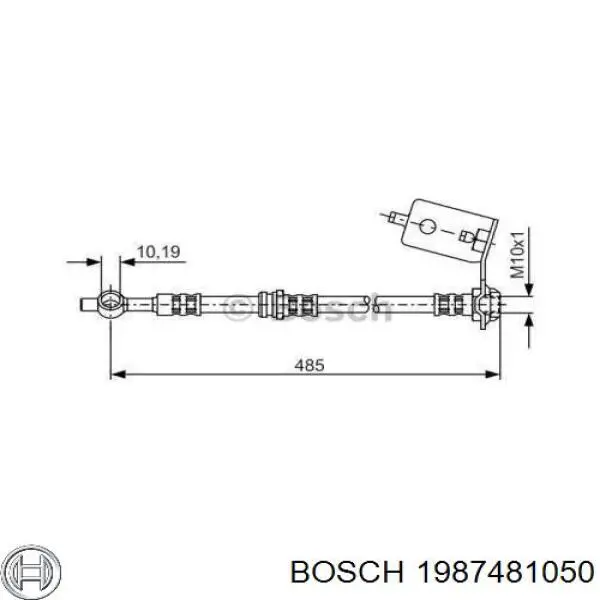 Шланг гальмівний задній, правий Bosch 1987481050 ціна, від 18.72 USD