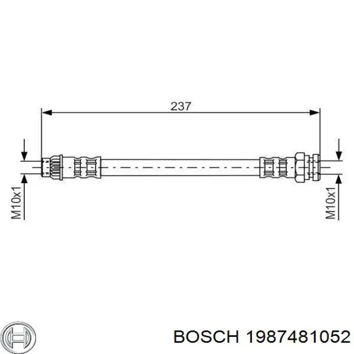 Шланг гальмівний задній 1987481052 Bosch