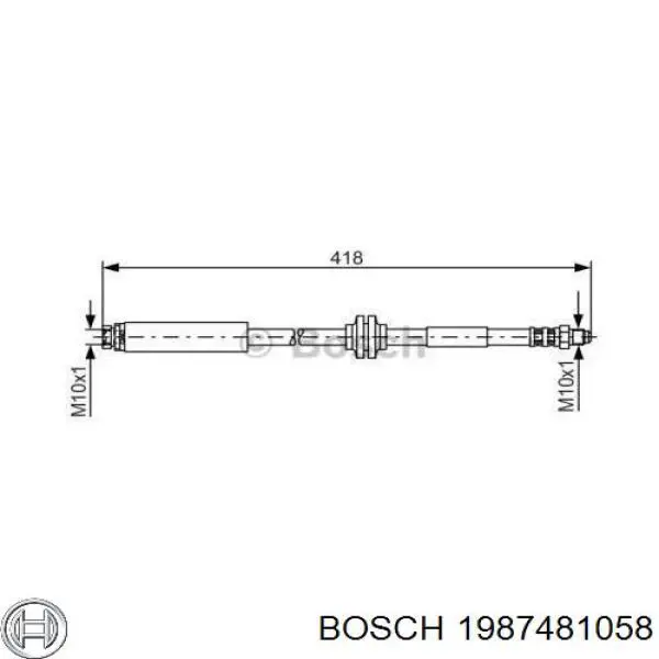 Купити 1987481058 Bosch Шланг гальмівний задній