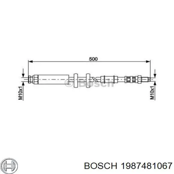 1987481067 Bosch Гнучка гальмівна трубка передня