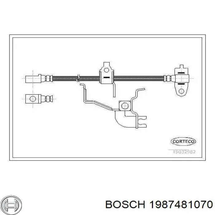Купити 1987481070 Bosch Шланг гальмівний передній, правий
