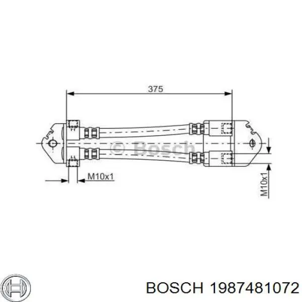 Шланг гальмівний задній Bosch 1987481072 ціна, від 27.87 USD