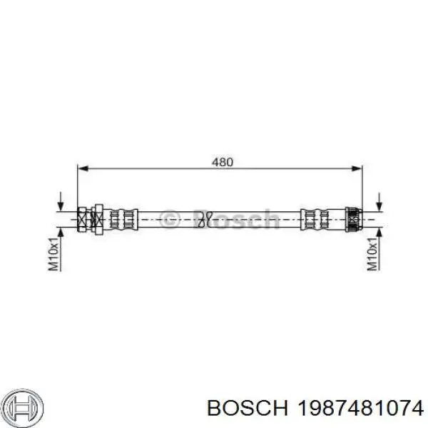 1987481074 Bosch Шланг гальмівний задній, лівий