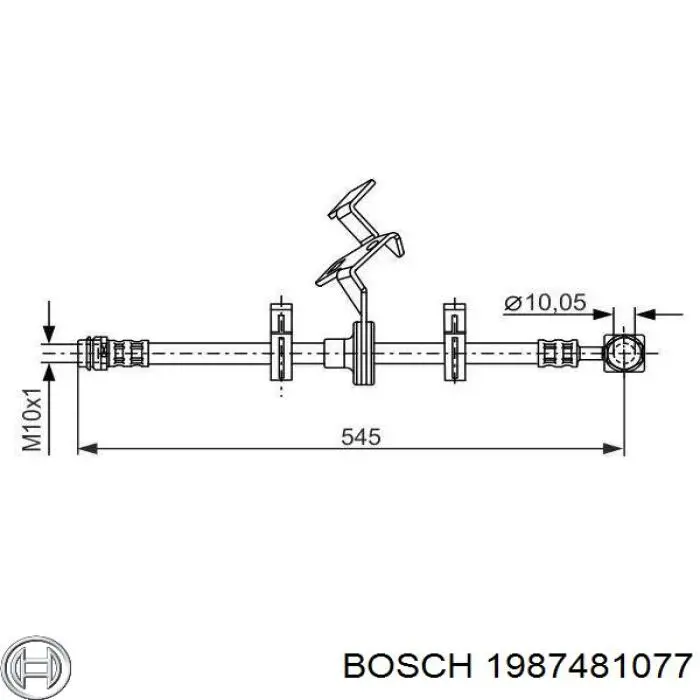 1987481077 Bosch шланг гальмівний передній, лівий
