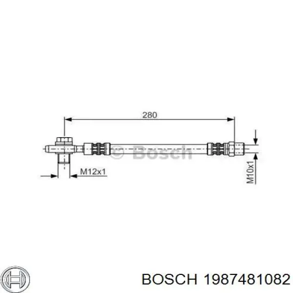 Купити 1987481082 Bosch Шланг гальмівний задній