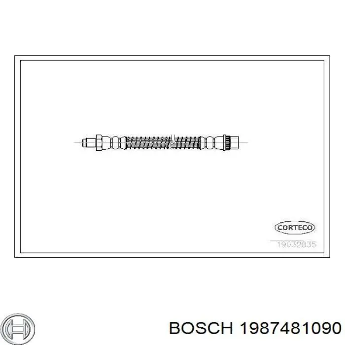 Купити 1987481090 Bosch Шланг гальмівний задній