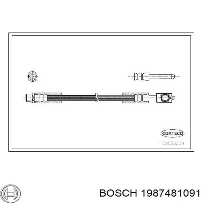 Шланг гальмівний задній 1987481091 Bosch