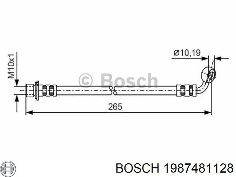 1987481128 Bosch шланг гальмівний задній, правий