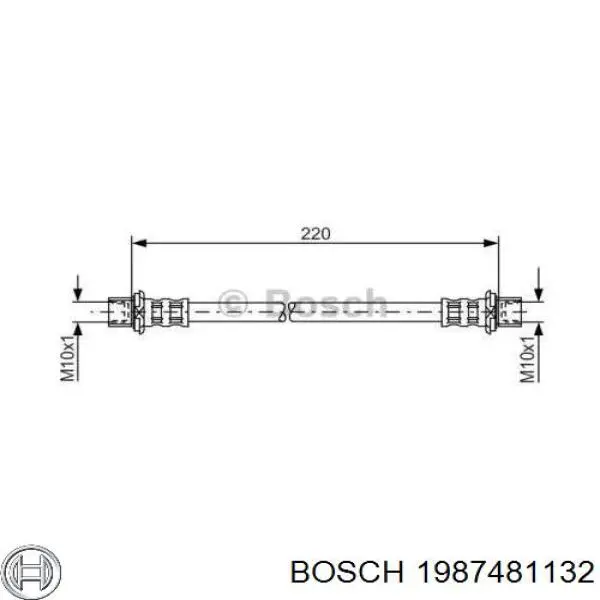 Купити 1987481132 Bosch Шланг гальмівний задній