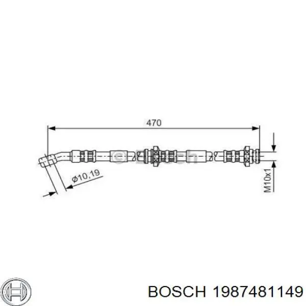 Купити 1987481149 Bosch Гальмівні шланги передні